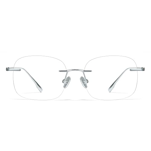 Image of Cyxus Rimless Pure Titanium Blue Light Blocking Glasses, Ultra Lightweight Frameless Computer Eyewear, Anti Screen Glare