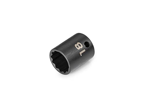 Image of TEKTON 3 /8 Inch Drive x 18 mm Shallow 12-Point Impact Socket | SID12318
