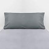  10XDIEZ Funda Almohada algodón Gris - (155cm x 45cm (para Almohada de 135cm) - Gris)
