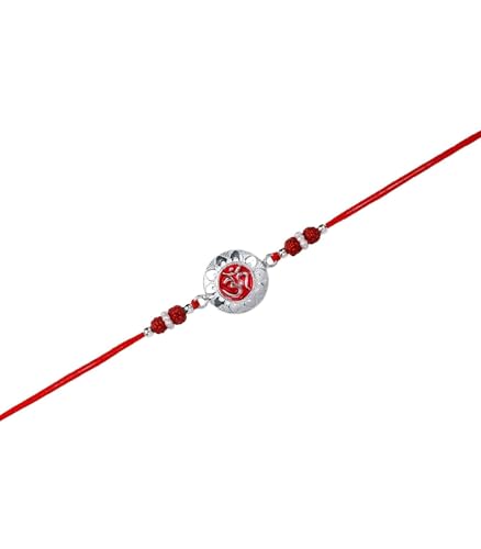 Image of Gargi by P.N. Gadgil and Sons 925 Silver | Om Rakhi | Gifts for Men and Boys | Rakshabandhan Rakhi for Brother | Rakhi for Boys & Men With Certificate of Authenticity