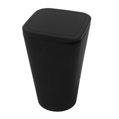 Poubelle de voiture en silicone noire TOYANDONA avec couvercle étanche pour porte-gobelet