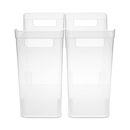 Sterilite Narrow Shelf Bin with Handles, Plastic Storage Container for Organizing Shelving, Closet, Pantry, and Countertops, Clear, 6-Pack - Image 5