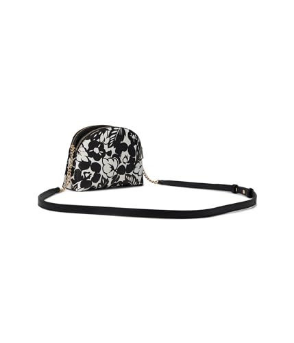 Kate Spade New York Morgan Tropical Foliage Printed PVC Double Zip Dome Crossbody, Black Multi2