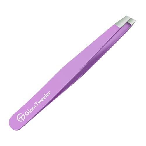 GlamTweeler Expert Eyebrow Hair Removal Tweezer, High Precision Slant Tip Stainless Steel Tweezers for Men and Women