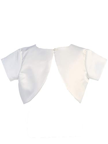 Swea Pea & Lilli 9306 Girls Communion/Special Occasion Satin Bolero (White, Medium (6-7))