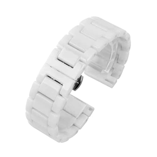 HMFANG Bracelet de montre en céramique 14 15 16 17 18 19 20 21 22 mm Noir Blanc Compatible avec les bracelets pour homme et femme, 17mm, Céramique, Pas de pierre...