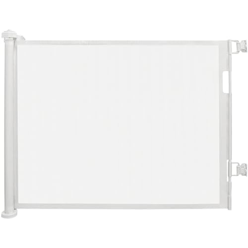 Barrière de sécurité rétractable escalier protection bébé animaux blanc 86x150