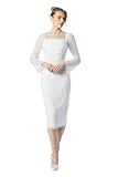 Coast Women’s All-Over Sequin Embellished Flare Long Sleeve Wedding Midi Dress, Midi Length, Sequin Embellished, Spring Summer, Wedding Guest Ivory