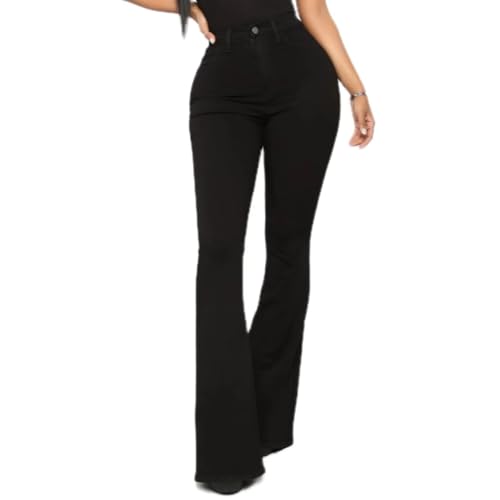 High Waisted Skinny Bell Bottom Jeans for Women Stretch Flare Slim Fit Denim Pants2