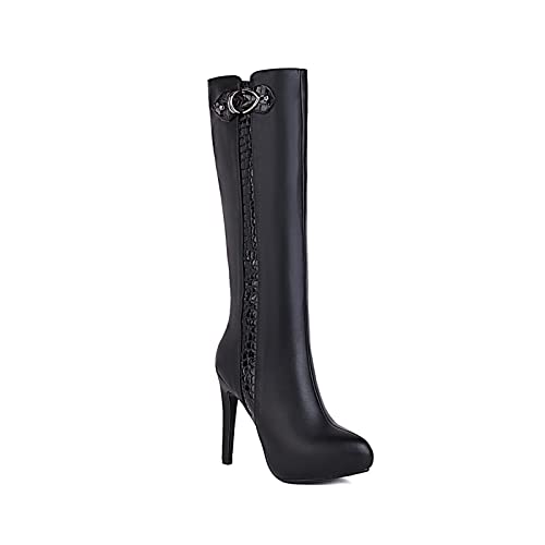 Bottes de mode femmes stiletto talon 10cm bout pointu couleur unie