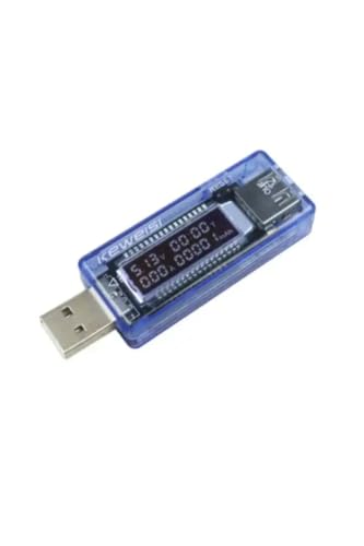 Keweisi USB Voltmetre Ampermetre; USB Şarj Kapasitesi Test Cihazı, Mavi