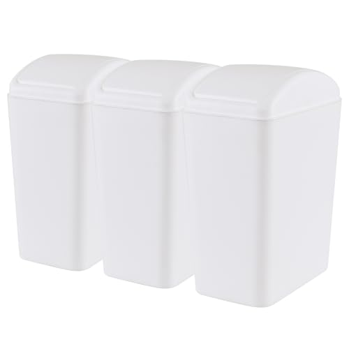 Caneca de basura plástica con tapa basculante 4.5 gal, 3 unidades