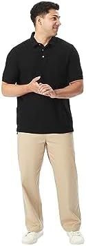 French Toast Boys' Short Sleeve Pique Polo Shirt (Standard & Husky), Black, XX-Large