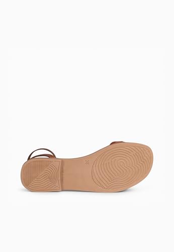 Sandales Plates pour Femme en Cuir Camel,EU 37 – vue 7