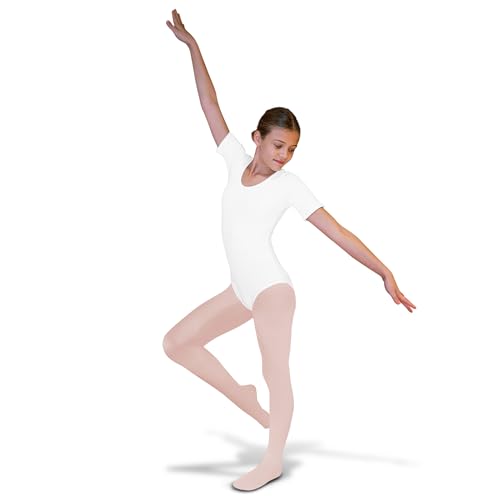 PICCOLO HOSIERY Ultra Soft Girls Ballet Dance Tights – Microfiber Footed Tights for School & Studio2
