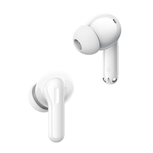 Image of realme Buds T200 TWS Earbuds, Hi-Res Audio, LDAC, IP55 Water Resistant, 12.4mm Dynamic Bass Driver, 32dB ANC, 50h Playback (White)