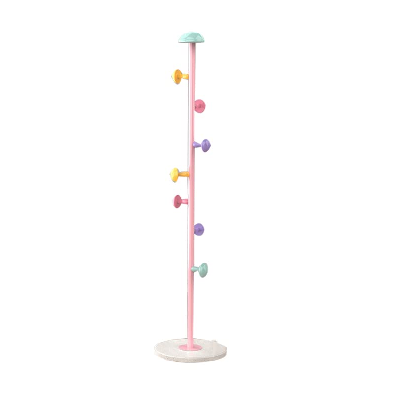 KIMISS Perchero de Madera para Niños con Base Redonda Resistente, Perchero de Pie, de Metal con 7 Ganchos, Artículos para el Hogar Extraíbles, de Pie para Dormitorio (Hada Rosa 167cm)