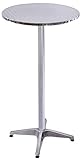 Color: silver METRO Professional Mesa de Bar Trento, Aluminio, Ø 60 cm x 110 cm, Plata
