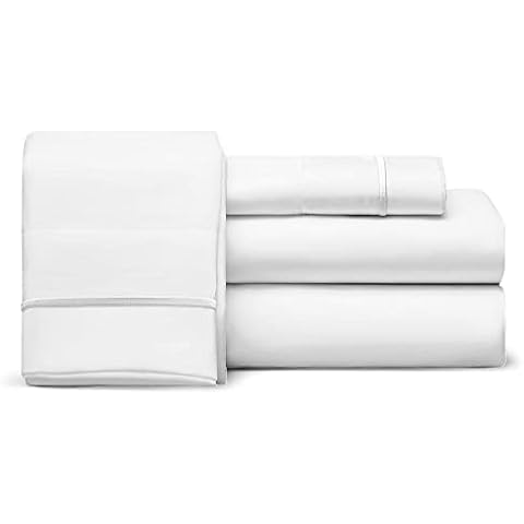 RajlinenLLC Giza Cotton Sheets Queen Size Giza Sheets –Giza Cotton Bed Sheet Set Giza Cotton Sheet Set (4 Pcs) Giza Sheets Set- Fits Mattress 18'' Deep Pocket Giza Sheets White Solid Cover