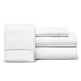 RajlinenLLC Giza Cotton Sheets Queen Size Giza Sheets –Giza Cotton Bed Sheet Set Giza Cotton Sheet Set (4 Pcs) Giza Sheets Set- Fits Mattress 18'' Deep Pocket Giza Sheets White Solid