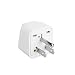 BoxWave Universal to American Outlet Plug Adapter - With Ground Pin - Plug outlet adapter to USA with 3rd Grounding Pin- Great for Traveling! (White)