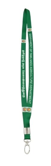 Image of Government of Tamil Nadu Agricultural Department |Premium Satin Lanyard| Green(Colour) Comfortable to Wear for Name Tags, Badges, Cards| High Quality Material|