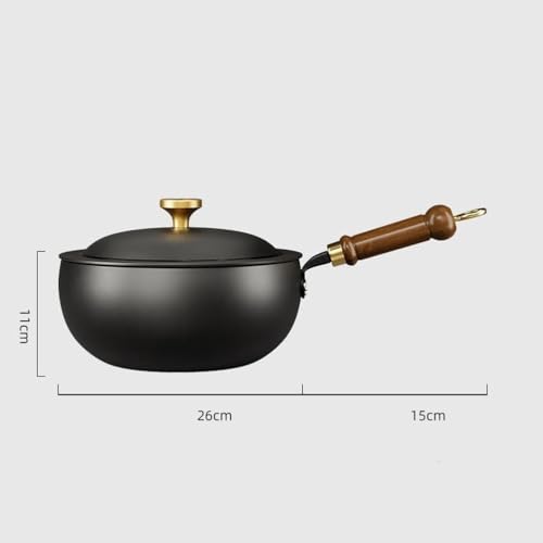 Wok antiadherente de hierro fundido con tapa miniatura 6