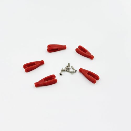 5PCS RC Airplane Servo Linkage Rod Clevis Coupler U-Shaped Nylon Clamp with Screws for RC Plane Helicopter DIY Model Aircraft Pushrod Connecting Part (for 3mm Rod Red)