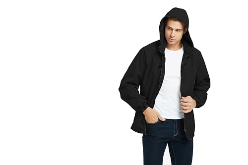 Mens Lightweight Windbreaker Jacket Waterproof Rain Jacket with Hood Soft Shell Jacket2