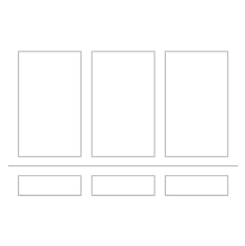 Birdeco Pre-Cut Wall molding Frames Ready to Assemble, Glue Installation kit | 3 Top 3 Bottom Frames and Chair Rail