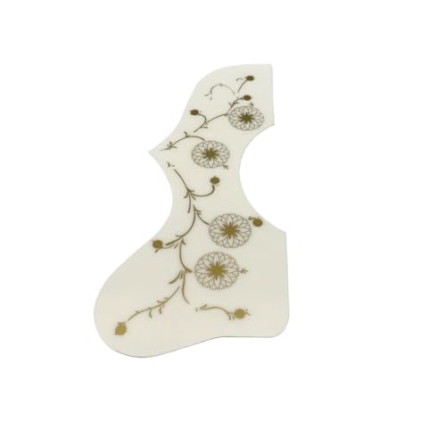 サウンドホールピックアップ 左利き用と右利き用のアコースティックギター用ピックガード ピックガードプレート ゴールドフラワーバード付き 美しいギター用ピックガード(H)