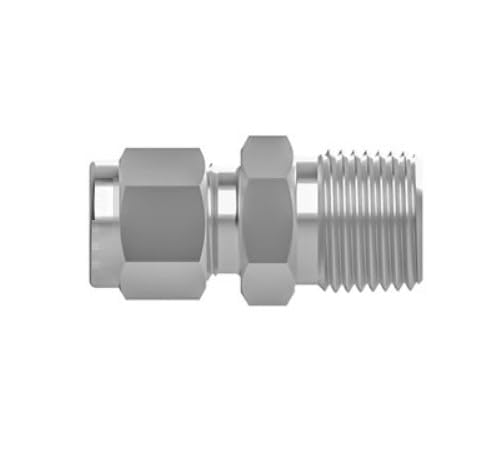 RADWELL Verified Substitute SS-600-1-4BT-SUB Substitute for SWAGELOK SS-600-1-4BT, Connector, BORE Through Male Connector, 3/8 Tube Fitting X 1/4-18 MNPT, 316