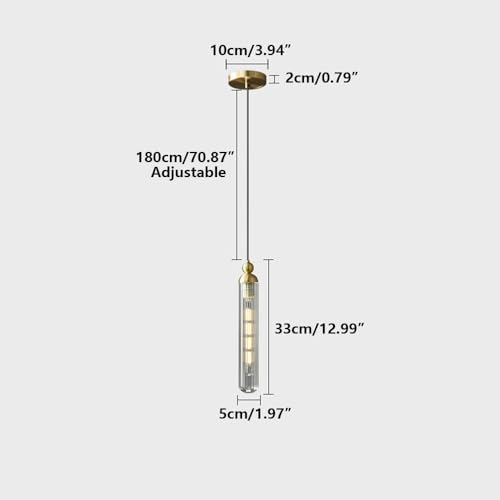 Lustre avec fil réglable en cuivre et suspension minimaliste E14 avec un abat-jour en verre