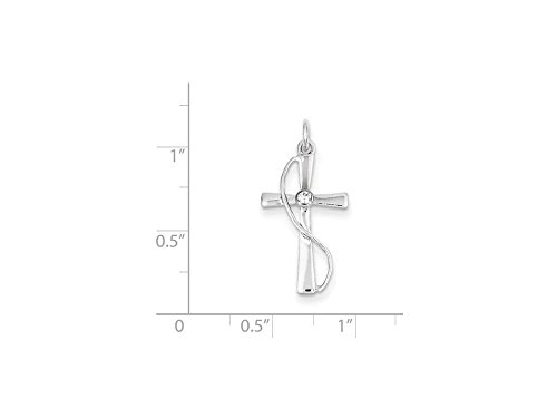 FJC Finejewelers Sterling Silver Cubic Zirconia Cross Pendant Necklace Chain Included2
