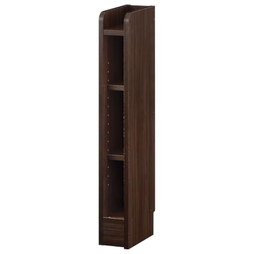 ぼん家具 【完成品+設置】 日本製 カウンター下収納 薄型 幅11×奥行21.7×高さ80cm オーダーメイド キッチン収納 スリム 収納棚 隙間収納 ウォールナット