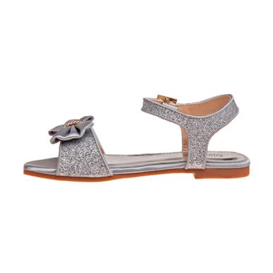 Badgley Mischka Girls’ Open-Toe Glitter & Bow Sandals3