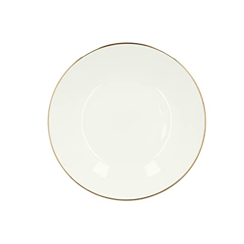 HOMLA Auro tiefer Teller 21 cm Porzellan Weiß Goldrand Tafelgeschirr Küchenausstattung Esstisch Design minimalistisch klassisch elegant