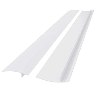 Stove Counter Gap Filler, 25 inch Silicone Gap Cover Between Cooker and Worktop, Heat-Resistant, Easy Clean, White, 2 Pack