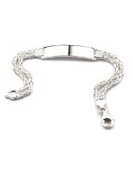 ID di bracciale con piastra in argento Sterling 925