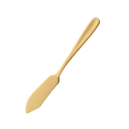 Hemobllo Couteau à Beurre Doré En Acier Inoxydable 304 Multifonction, Coupe-fromage Et Essuie-confiture, Taille Moyenne, Ustensile Cuisine Polyvalent Pour Tartinage Au Quotidien
