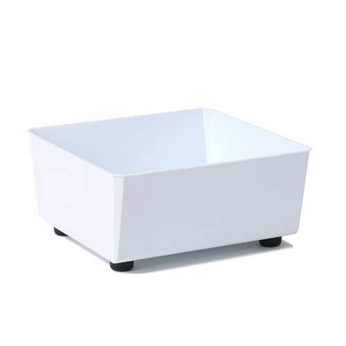 LAMELA Quadratischer Pflanzkasten mit eleganten Füßen – Weißer...