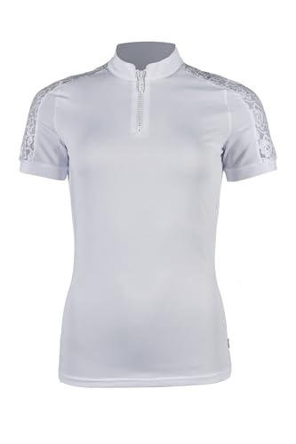 HKM Damen Nelly Kurzarm Funktionsshirt, Weiß, M