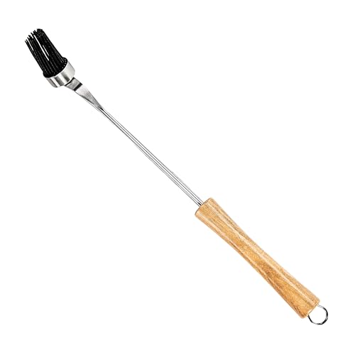 BBQ-AID Basting Brush - For Marinating, Glazing, Seasoning - Bbq Silicone Brush Cooking, Baster for Cooking Brush - Premium Wood Handle, Stainless Steel Core and Silicone Bristles for Easy Cleaning