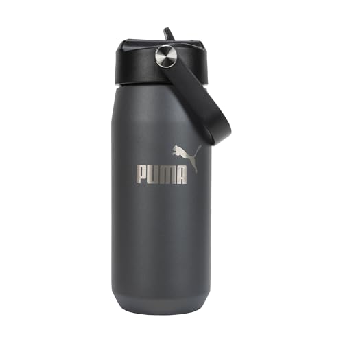 Image of PUMA unisex-adult 18oz Insulated Stainless Steel Water Bottle With Straw & Carry Handle