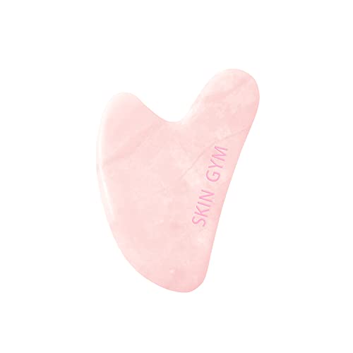 Skin Gym Rose Quartz Sculpty Heart Gua Sha Face Massager for Under Eye Bags, Puffy Eyes and Fine Lines Anti-Aging Face Lift Skin Care Beauty Tool