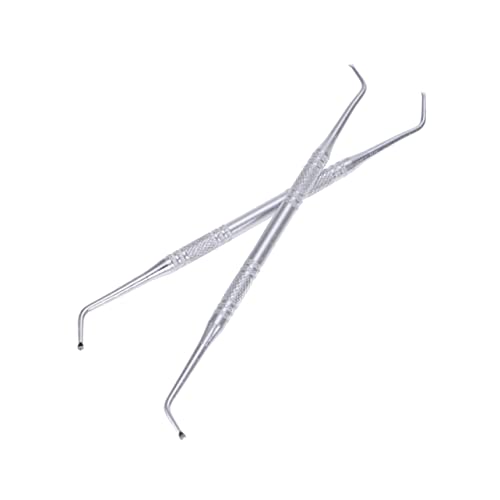 SOESFOUFU Nail Shaving Spoon Set 2pcs Cuticle Remover and Nail Pusher Stainless Steel for In-grown Toenail Treatment
