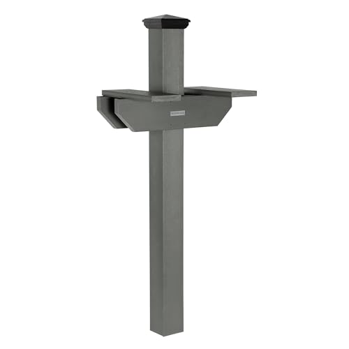 highwood Hazelton Two-Sided Mailbox Post, Coastal Teak