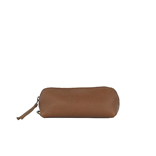 Trousse à crayons en cuir Lena brun clair pour votre sac de voyage