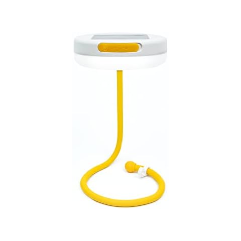 MPOWERD Luci Core: Solar Utility Task Light | Adjustable Silicon Arm, 40 Lumens, Lasts 12 Hours, Work, Emergency, Outdoor Light, No Batteries Needed, USB for Quick-Charging, Waterproof, White, yellow Cover