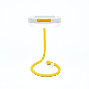 MPOWERD Luci Core: Solar Utility Task Light | Adjustable Silicon Arm, 40 Lumens, Lasts 12 Hours, Work, Emergency, Outdoor Light, No Batteries Needed, USB for Quick-Charging, Waterproof, White, yellow